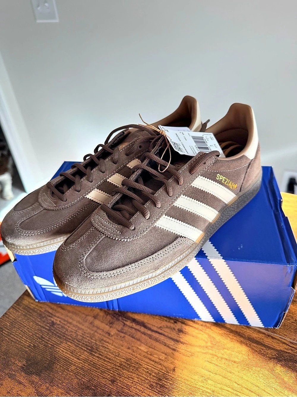 adidas Handball Spezial Sneakers in Brown & White US 9.5M NWT